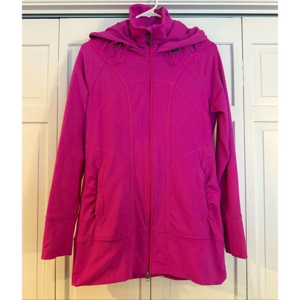 Athleta Rishi pink athletic zip up hooded sweater size M - Picture 2 of 10